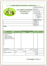 Free Lawn Maintenance Invoice Template Free Lawn Care Contract Forms