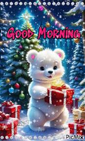 christmas bear good morning free