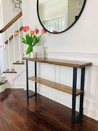 Console Table With Distressed Wood