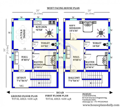 20x30 West Facing House Plan Vastu