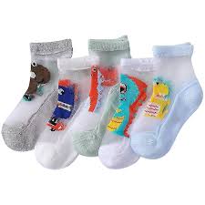 5 pairs cartoon mesh socks adorable