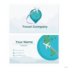 travel agency business card vector in