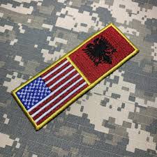 usa albania embroidery flag iron in
