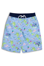 Periwinkle Tiki Swim Shorts