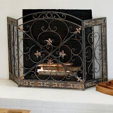 3 Panel Iron Fireplace Screen