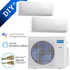 An indoor unit that you can mount somewhere on the wall or ceiling that releases the cool air into the house. Mrcool Diy Multi Zone 18k Btu 2 Zone Ductless Mini Split Air Conditioner 9k 9k Diym227hpw00b Ingrams Water Air