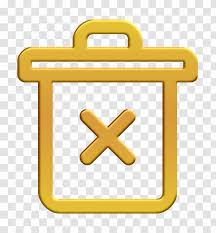 can icon delete remove symbol yellow
