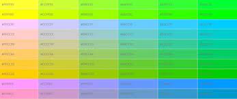 hex color code chart for s