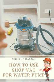 how to use vac for water pump