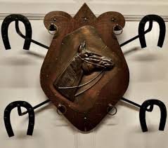 French Equestrian Wall Coat Rack 1920s