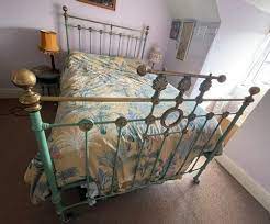 Vintage French Cast Iron Double Bed
