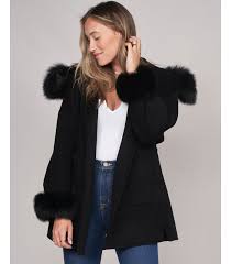 Elizabeth Wrap Coat With Fox Fur Trim