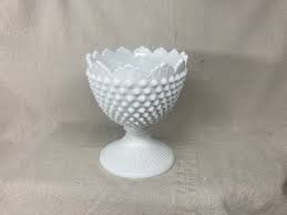 Large Fenton White Hobnail Milk Glass