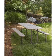 Cosco 87902gry1e 6 Ft Folding Picnic Table Gray Wood Grain