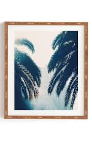 California Blue Palm Leaves Framed Wall Art