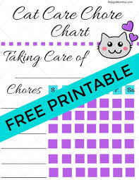 Free Printable Kids Cat Chore Chart Printable If You Have A