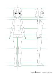 How to drawing anime characters full body music : How To Draw Anime Girl Body Step By Step Tutorial Animeoutline