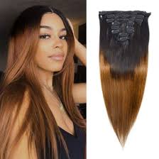 Although many ethnicities now wear hair extensions, people often associate weaves with afro ethnicity. Clip In Hair Extensions Heat Resistant Ombre Straight Hair 130g 100 Human Hair 8pcs Total Of 18 Clips Hair Extensions For Black Women Virgin Hair 20 Inch 1b 30 Brown Buy Online In