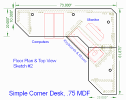 You can place this table against a corner wall or use it as a divider to create a. Simple Wood Corner Desk Plans