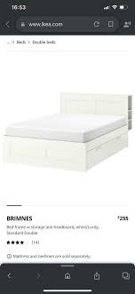 ikea brimnes double bed frame with