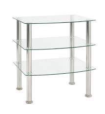 emden 3 tier glass and chrome shelves