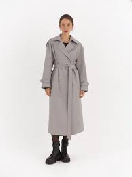 Gray Trench Coat Made Of Water