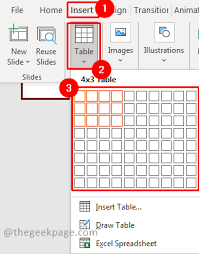 insert table in a powerpoint presentation