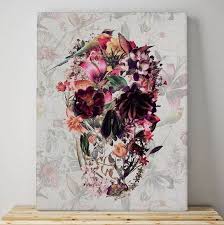 Flower Skull Canvas Wall Art