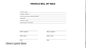 Template For Auto Bill Of Sale Example Vehicle And Promissory Note