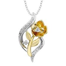diamond rose twist pendant necklace