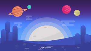 e background with colorful planets