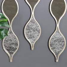 decorative silver ripple wall mirrors