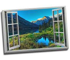 Large Mountain Lake Scenic View 3d