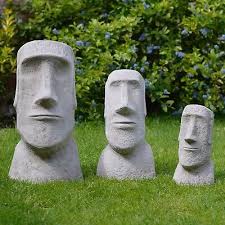 Easter Island Heads Set Moai Hand Cast