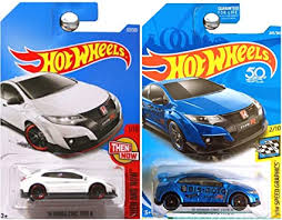 Pure exhaust sound & cold start footage of the 2016 / 2017 honda civic type r gt powered by a 2.0 turbo delivering 310 hp. Amazon Com Hot Wheels 2016 Honda Civic Type R In White And Bisimoto Blue Set Of 2 Toys Games