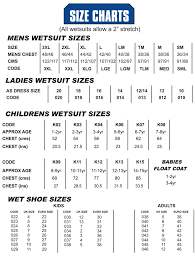 44 Proper Wet Suit Size Chart