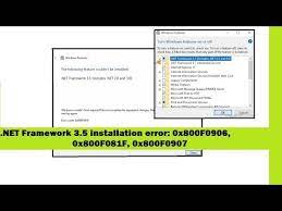net framework 3 5 installation error