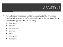 How To Write An Apa Research Paper Apa Style Formal Research
