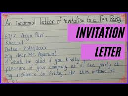 tea party invitation letter to friend