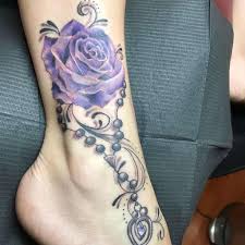 81 pretty purple rose tattoo ideas