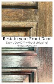 restain a door without removing it