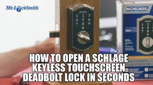 how to open a schlage keyless