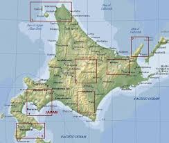 High quality map with borders vector. Hokkaido Island
