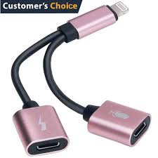 Simyoung 2 In 1 Dual Lighting Headphone Audio And Charge Adapter Lighting Splitter Headphone Adapter Compatible Phone 7 8 X Xs Xr Xs Max Compatible Ios 11 Ios 12 Rose Gold Walmart Com Walmart Com