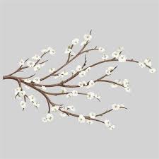Roommates White Blossom Branch Wall