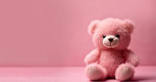 cute smiling pink teddy bear doll
