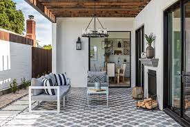 Spanish Style Patio With Fireplace