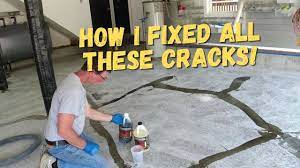 epic garage floor repair done before