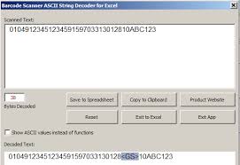 Free Barcode Scanner Ascii String Decoder