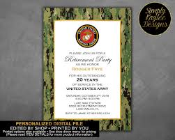 Retirement Celebration Invitation Marine Retirement Party Invitation